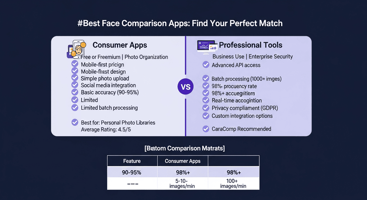 Comparison of consumer apps versus professional face recognition tools with image processing features
