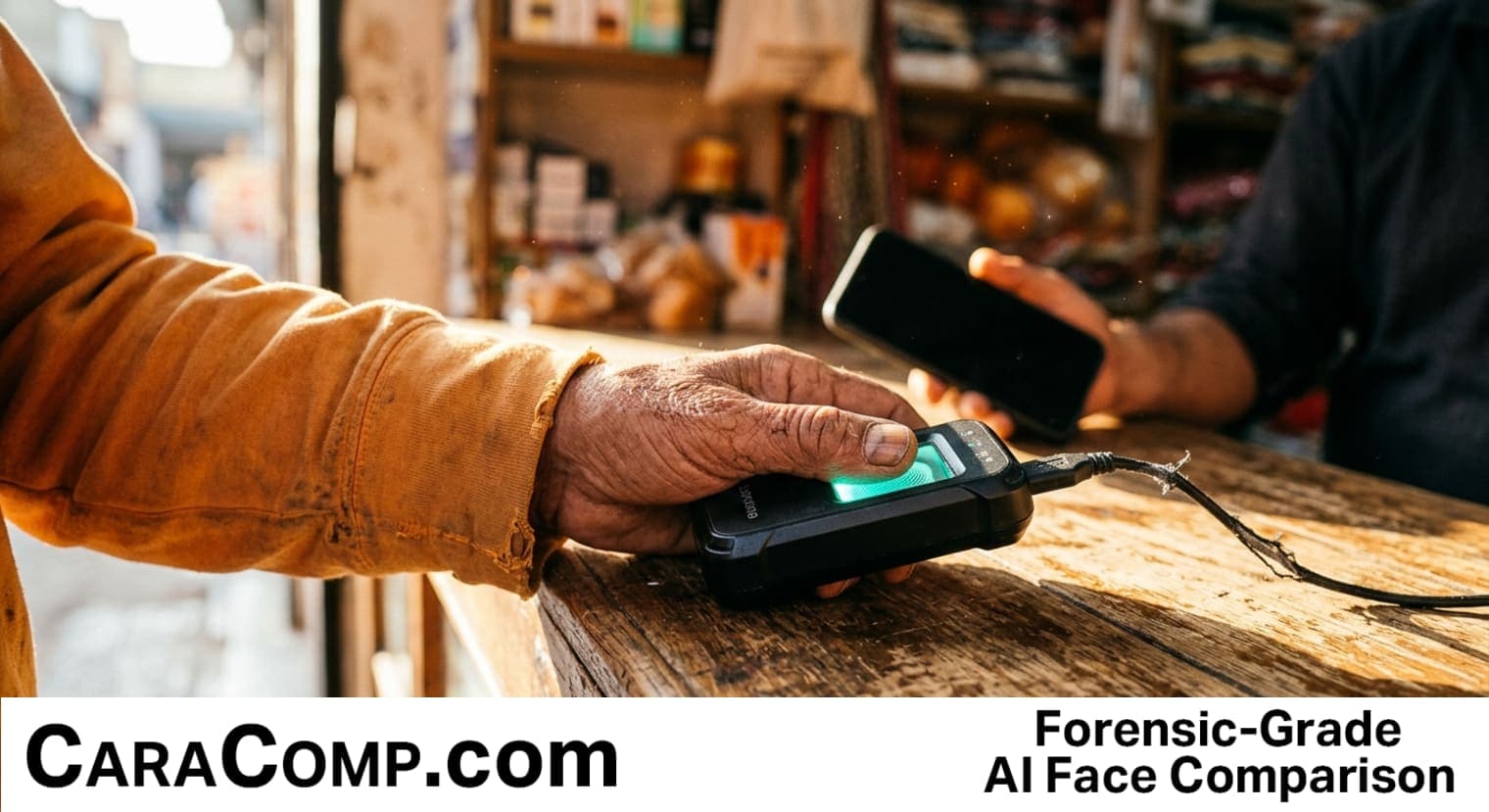 biometric verification uses unique biometric characteristics, phone screen showing a face scan confirmation checkmark