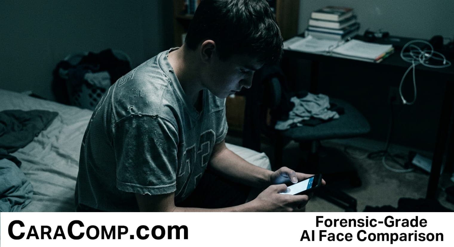 eu ai act compliance, ai act rules may apply, phone screen showing a late-night threatening message in a dark bedroom