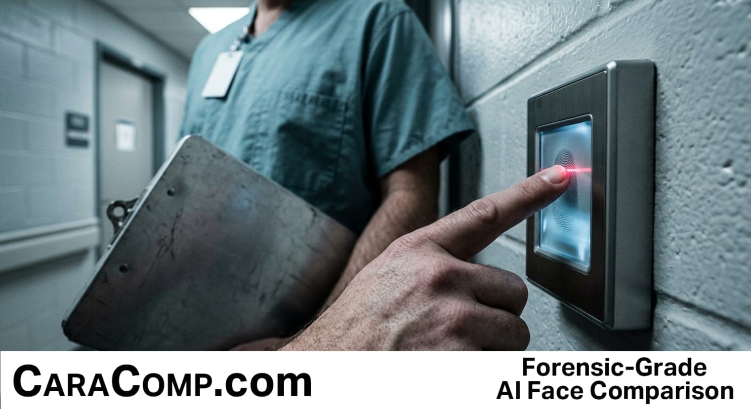 biometric time clocks track employee start with a fingerprint scan at a wall mounted device