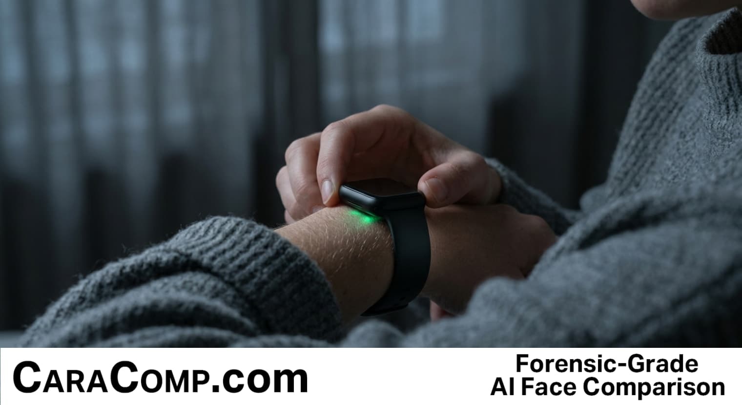 biometrics measure physical characteristics, body measurements shown as a soft daily timeline graphic, no personal data visible