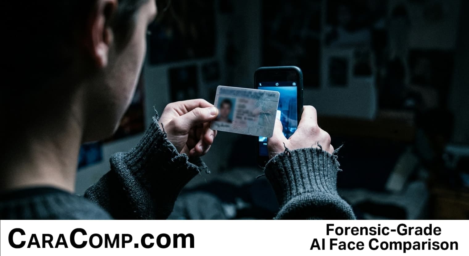 character ai age verification, your age, close-up of a driver's license held next to a phone selfie camera