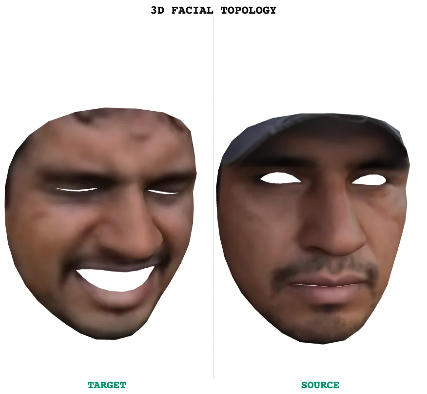 3D facial topology render from report CC-20260313-AA1C